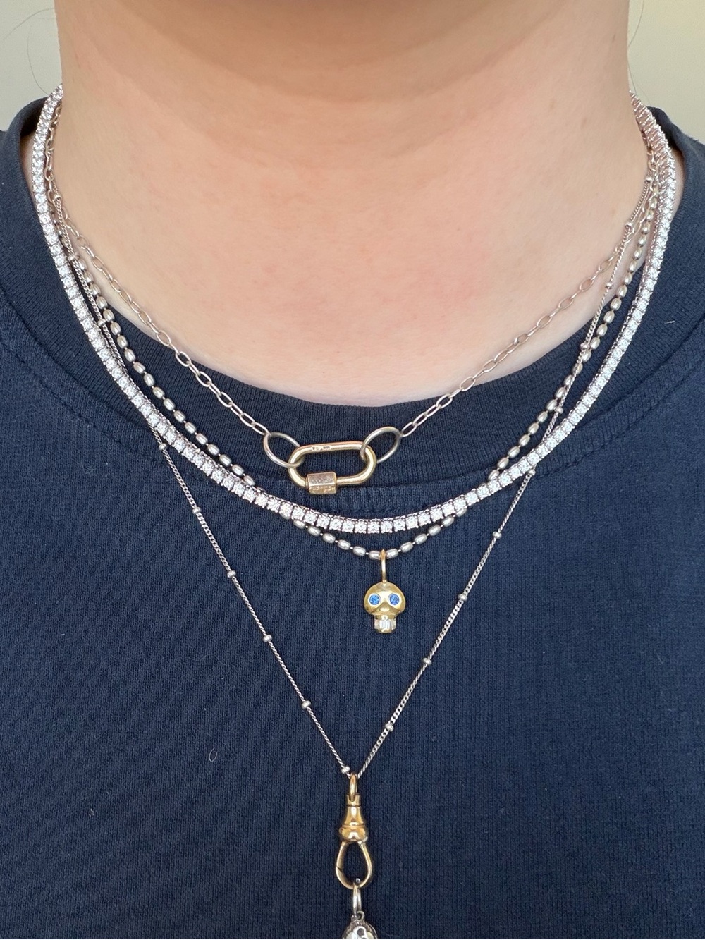 Sterling Silver Moissanite Tennis Necklace 16 Inches 2mm